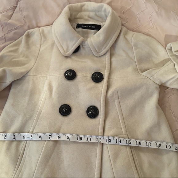 Zara Women's Elegant Cream Pea Coat - Picture 11 of 13